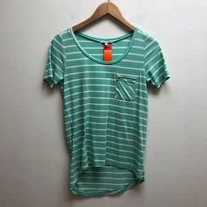 Charlotte Russe mint & white striped tee